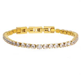 Kadın Yuvarlak Taş 4 mm Çelik Su Yolu Bileklik