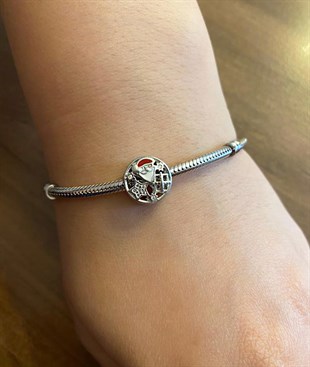 Kış Temalı Noel Baba Model Gümüş Charm