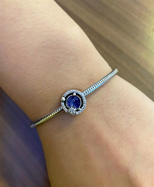 Mavi Detay Galaksiye Yolculuk Gümüş Charm