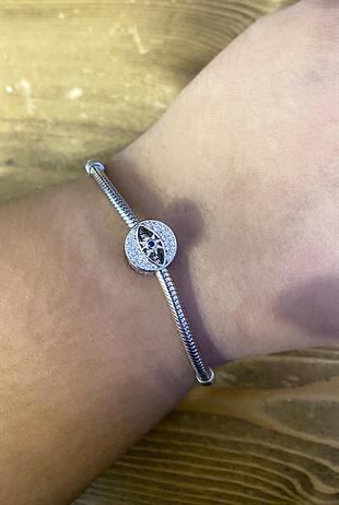 Mavi Taş Detay Yıldız Model Gümüş Charm