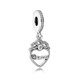 Prenses Yazılı Gümüş Charm