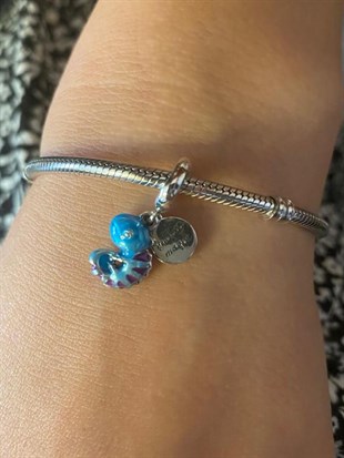 Renk Değiştiren Bukalemun Model Sallantılı Gümüş Charm