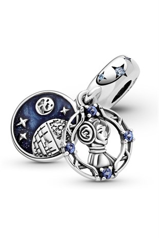 Star Wars Prensesi Leia Model Sallantılı Gümüş Charm