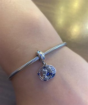 Star Wars Prensesi Leia Model Sallantılı Gümüş Charm