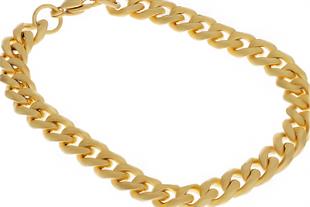 Unisex Gold Renk Çelik Bileklik 