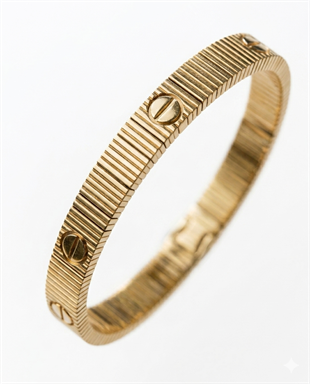 Unisex Limitsiz Aşk Detay Çelik Bileklik Gold
