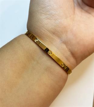 Unisex Şans Model Gold Renk Çelik Bilezik