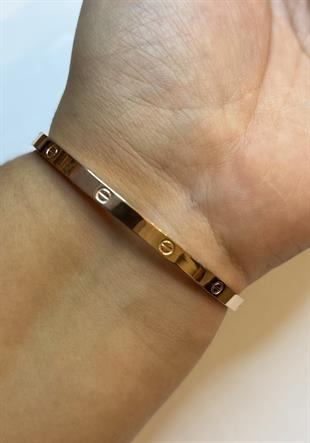 Unisex Şans Model Rose Renk Çelik Bilezik 