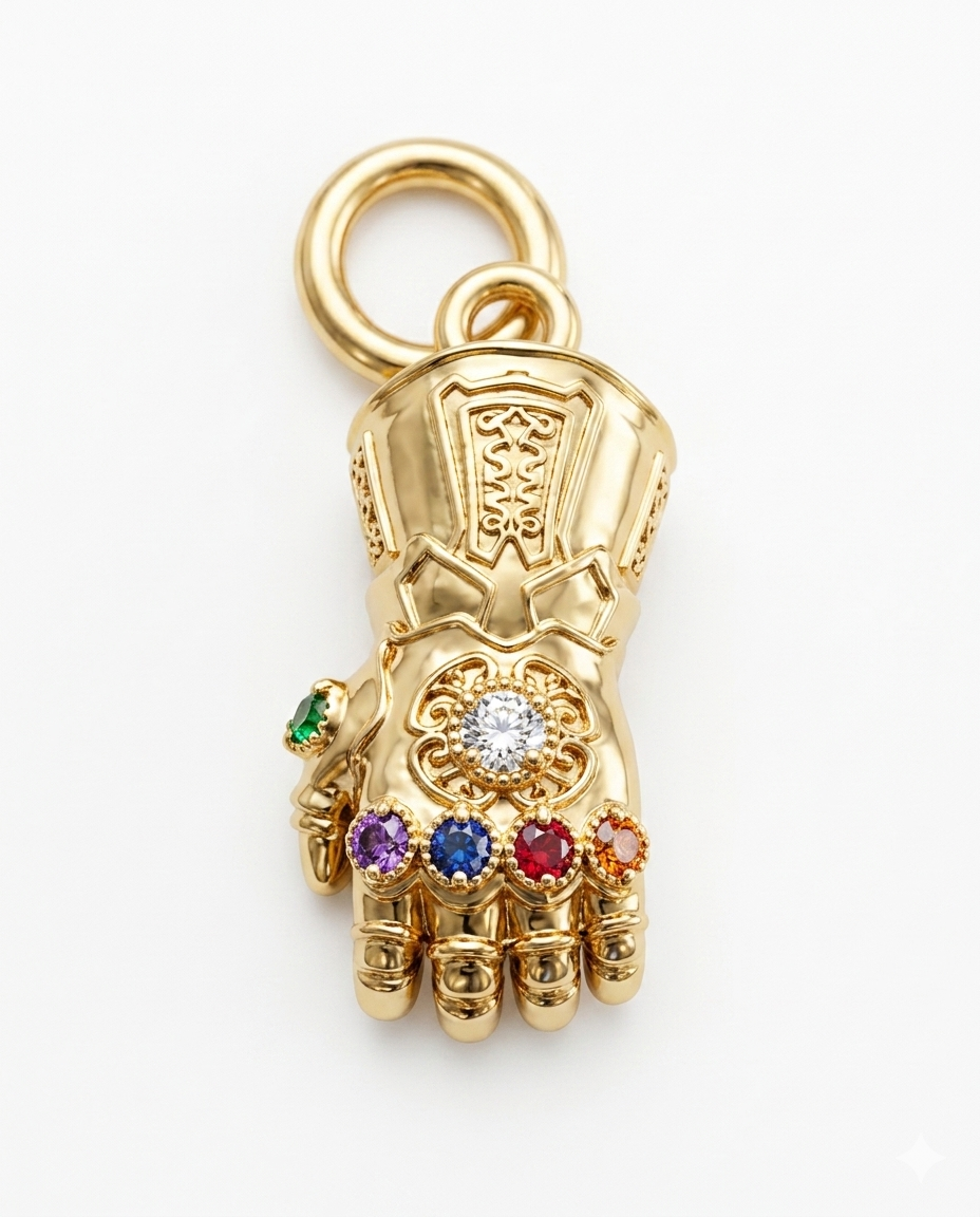  Gümüş Marvel The Avengers Infinity Gauntlet Sallantılı Charm
