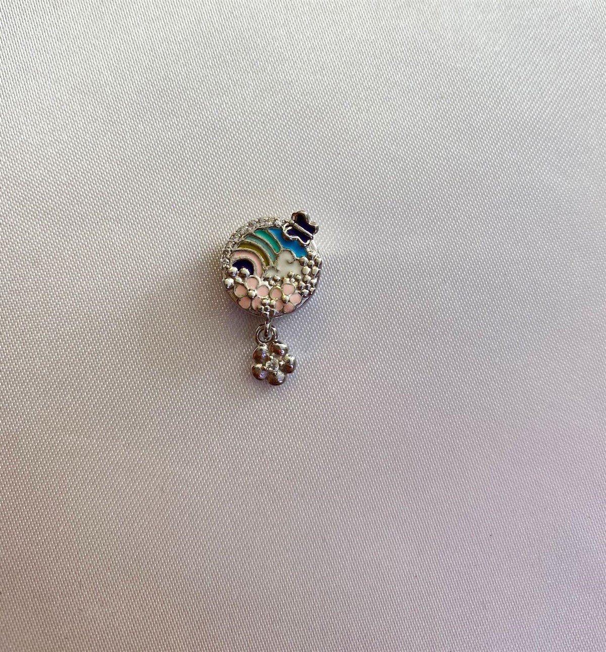 Bayan Gümüş Pandora Bileklik Uyumlu Gökyüzü Model Renkli Charm
