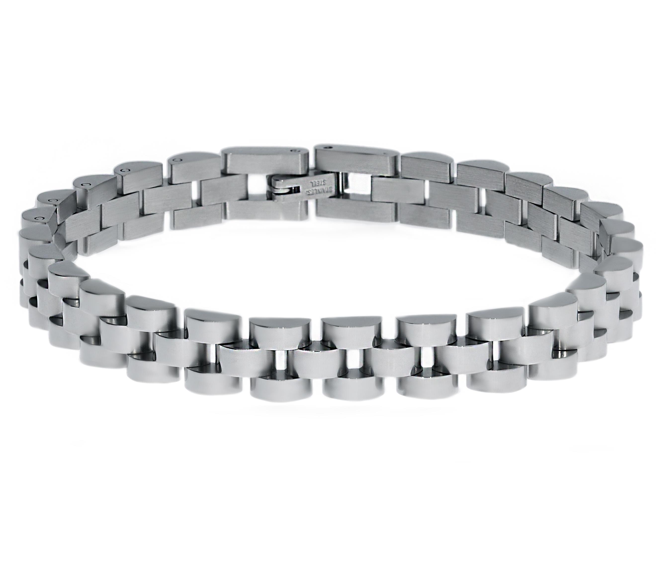 Erkek Hasır Model İnce Çelik Bileklik