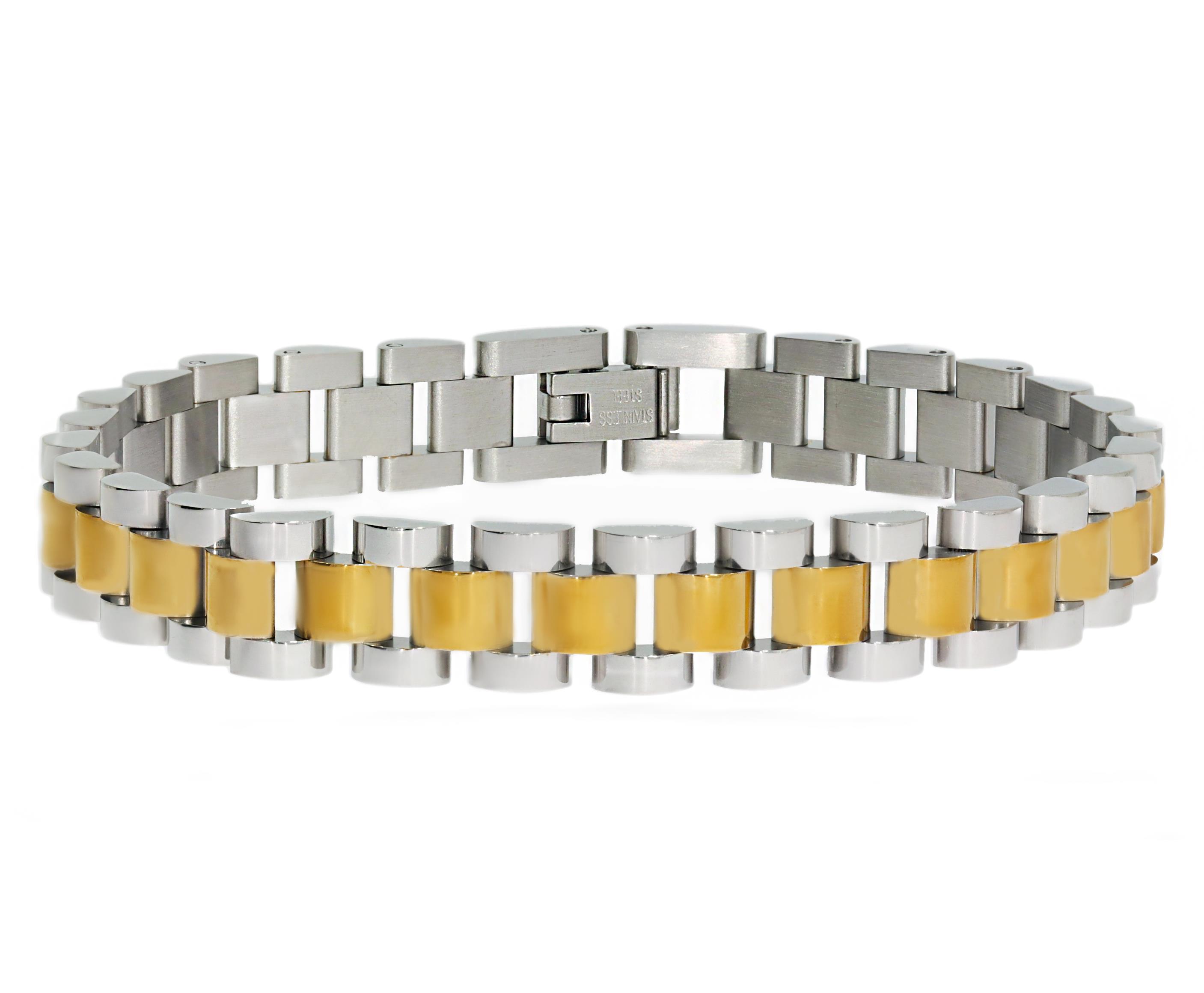 Erkek  İki Renkli Çelik Bileklik