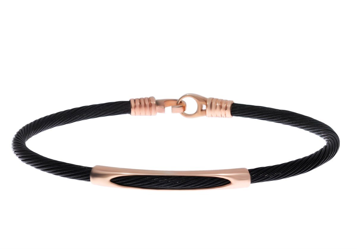 Erkek Rose Gold Renk Gümüş Detay Bileklik