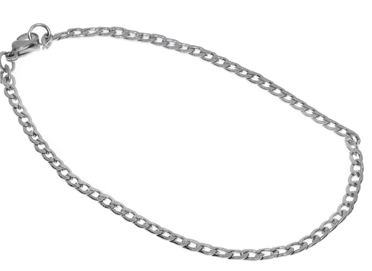 Erkek Silver Renk 2 mm Çizgi Detay İnce Çelik Bileklik