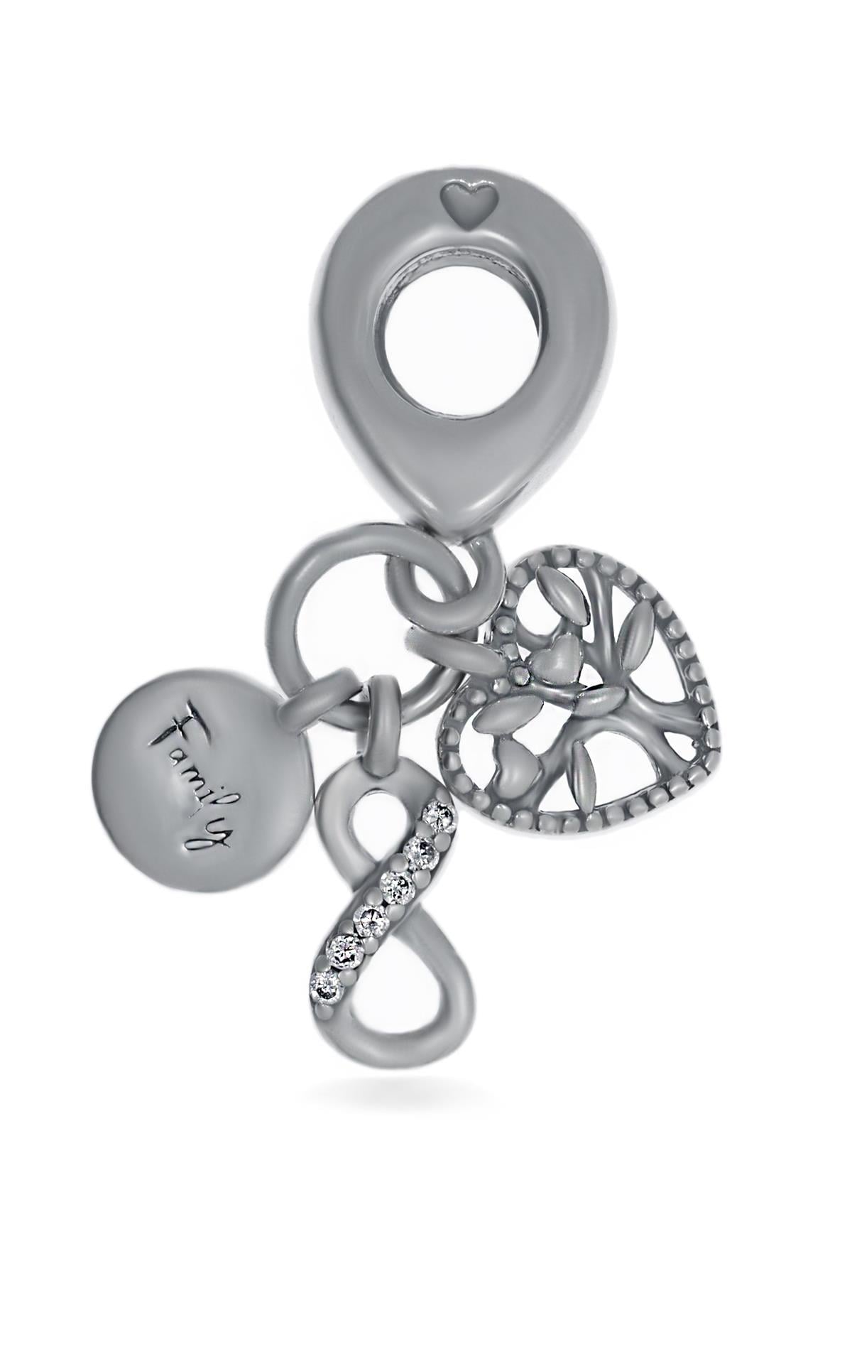 Kadın Aile Temalı Gümüş Charm