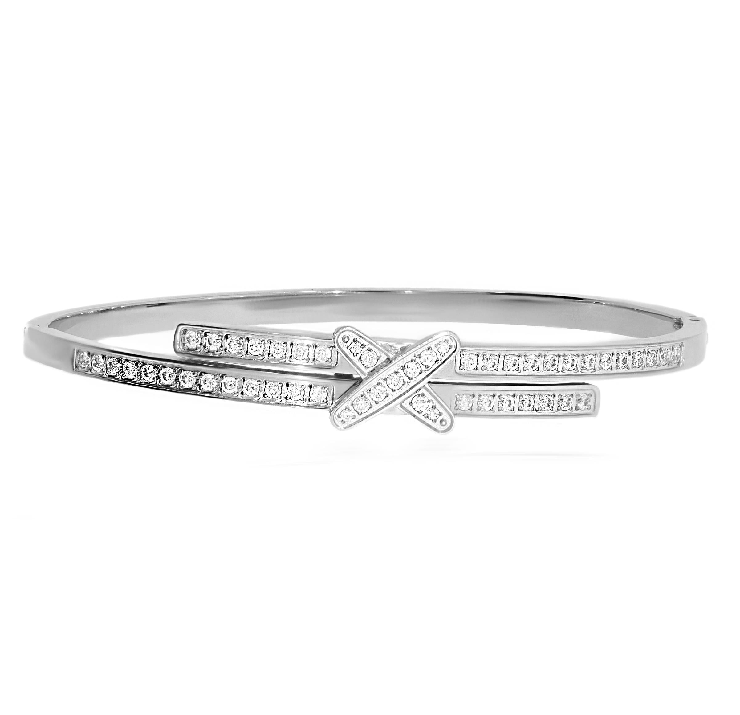 Kadın Çarpı Model Modern Çelik Bilezik