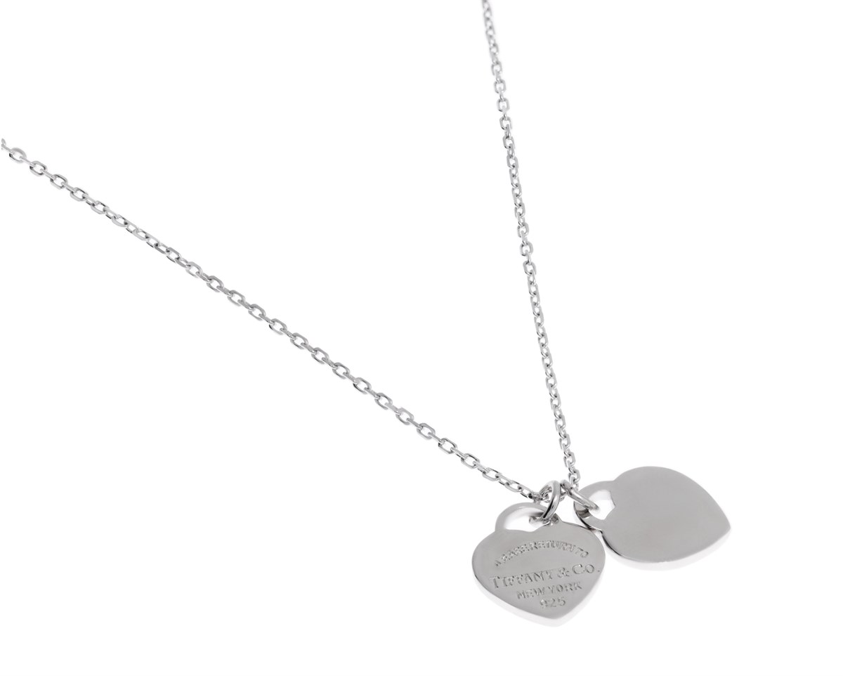 Kadın Çift Kalp Model Gümüş Kolye