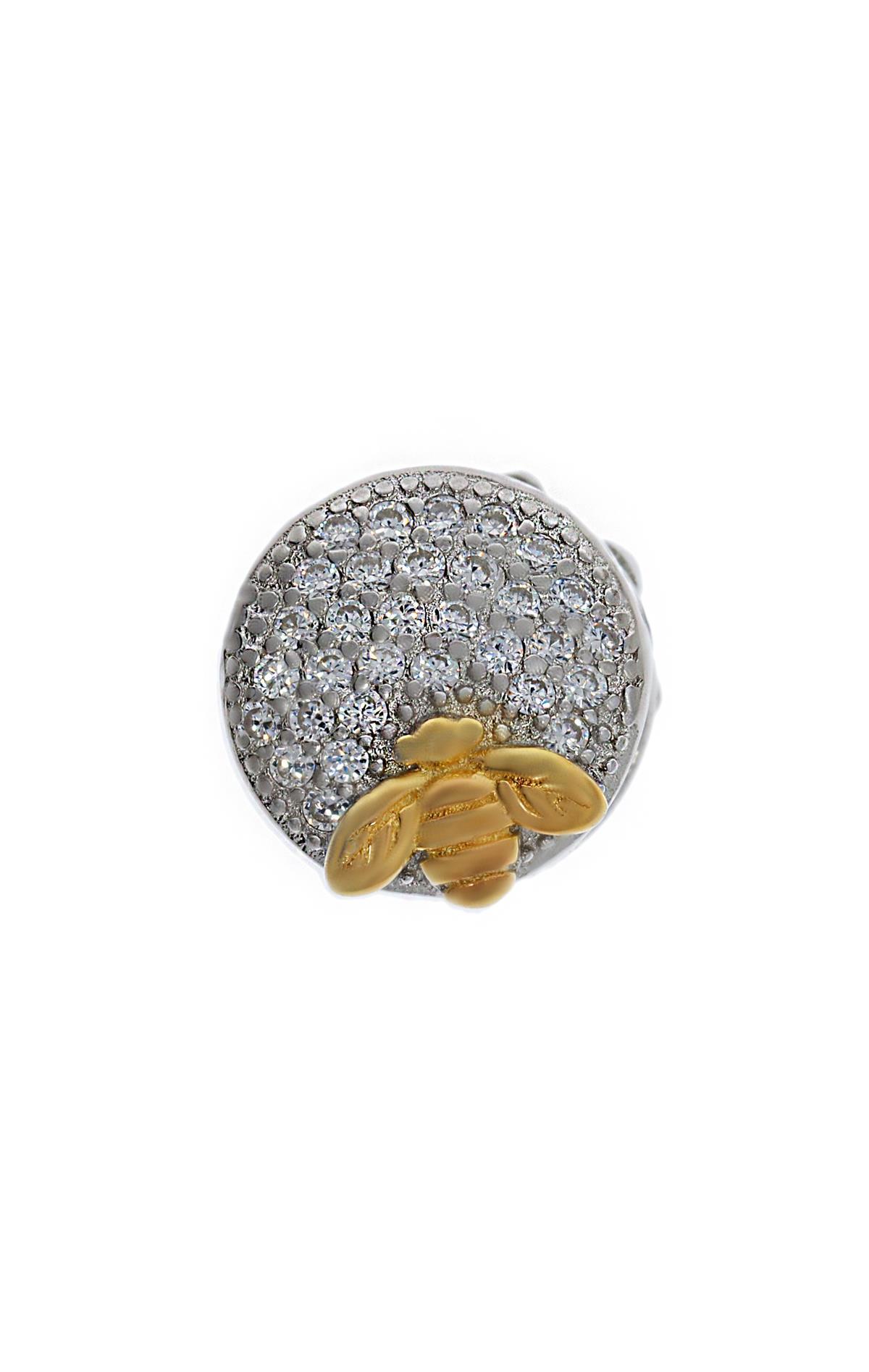 Kadın Gold Renk Arı Model Taşlı Gümüş Charm