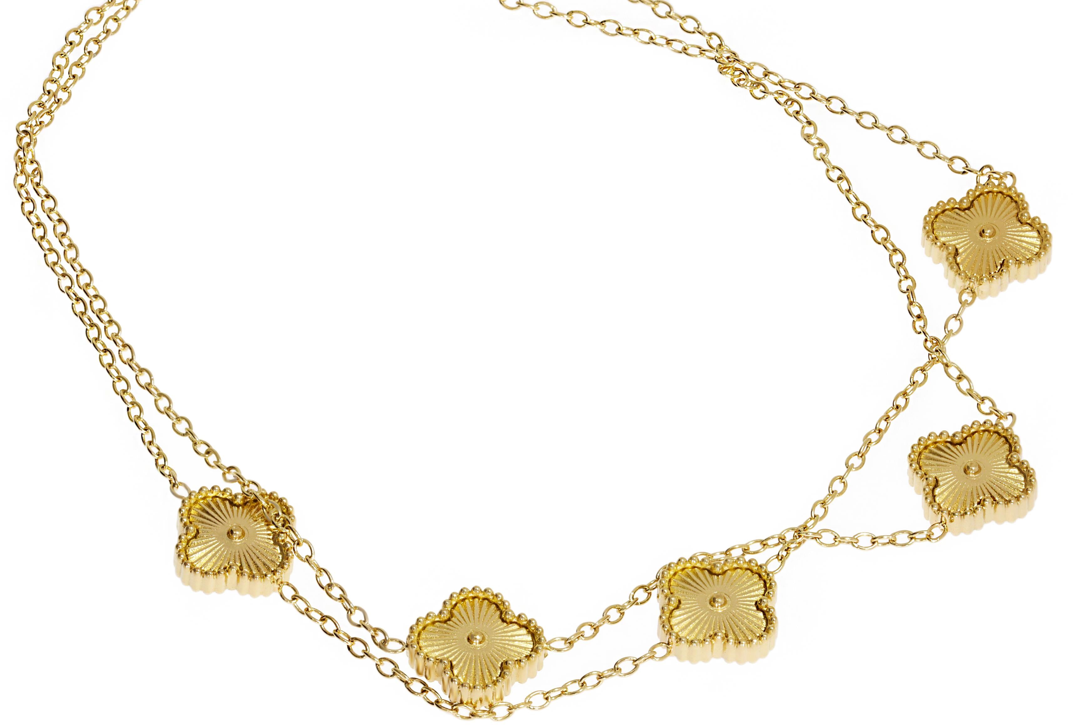 Kadın Gold Renk Yonca Model Çelik Halhal