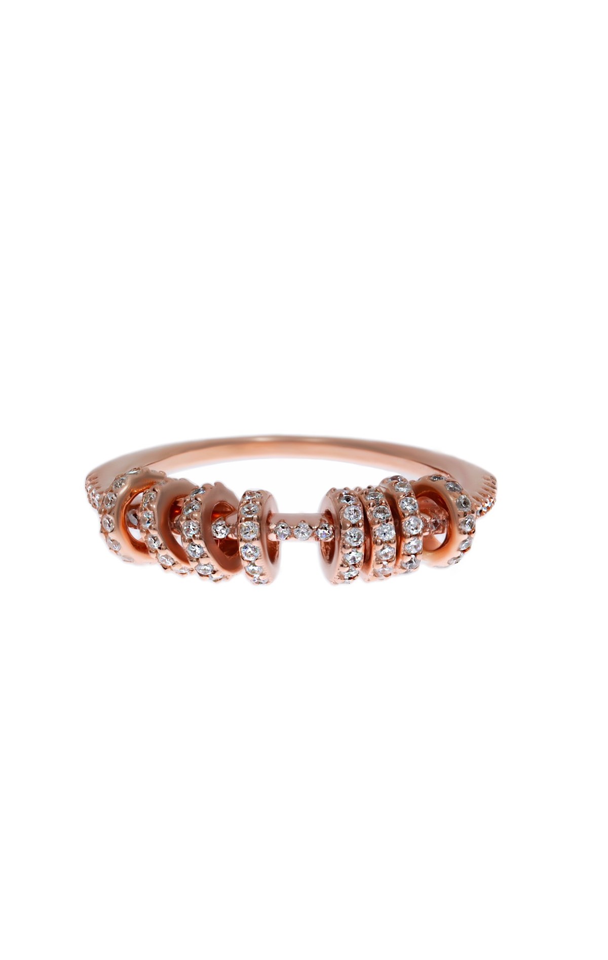 Kadın Halka Detay Rose Gold Renk Detay Gümüş Yüzük
