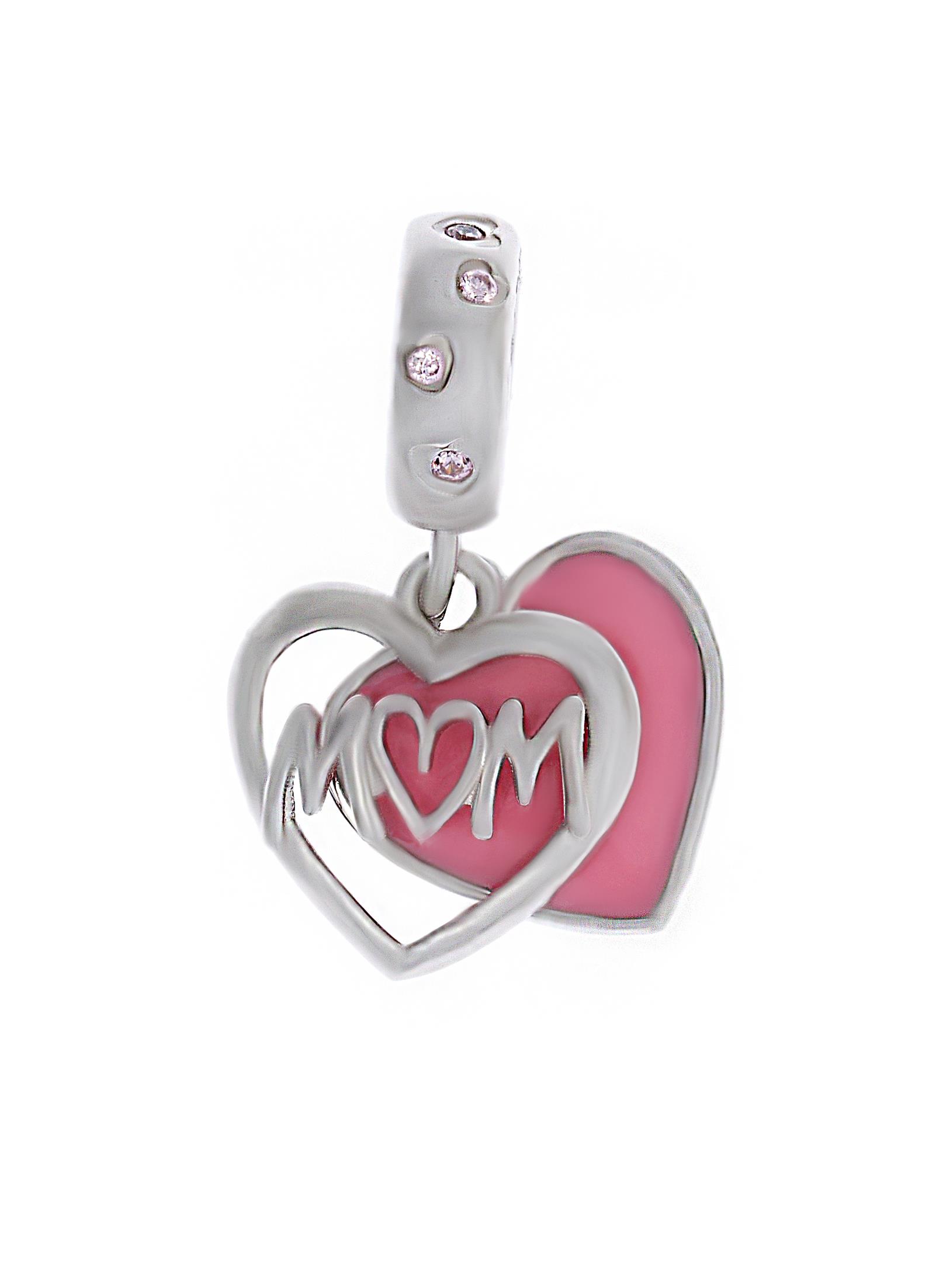 Kadın Pembe Renk Detay Kalpli Anne Sevgisi Model Charm