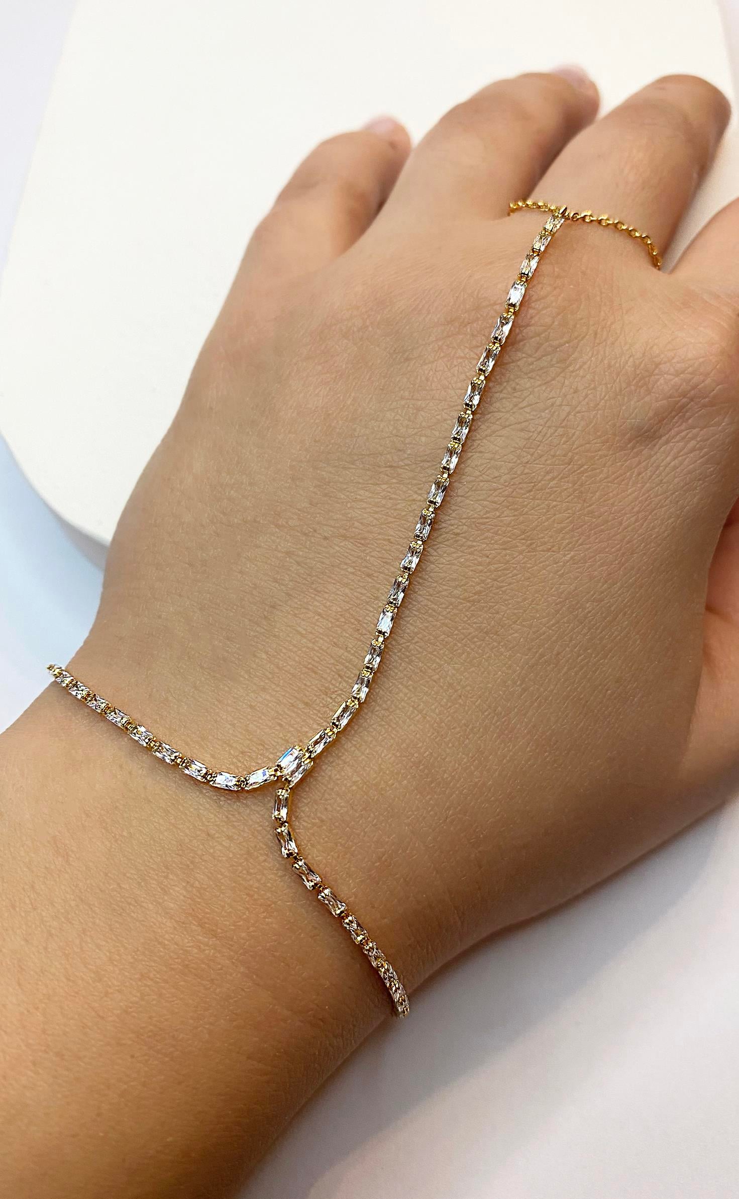 Kadın Sıralı Taş Model Gold Renk Taşlı Çelik Şahmeran