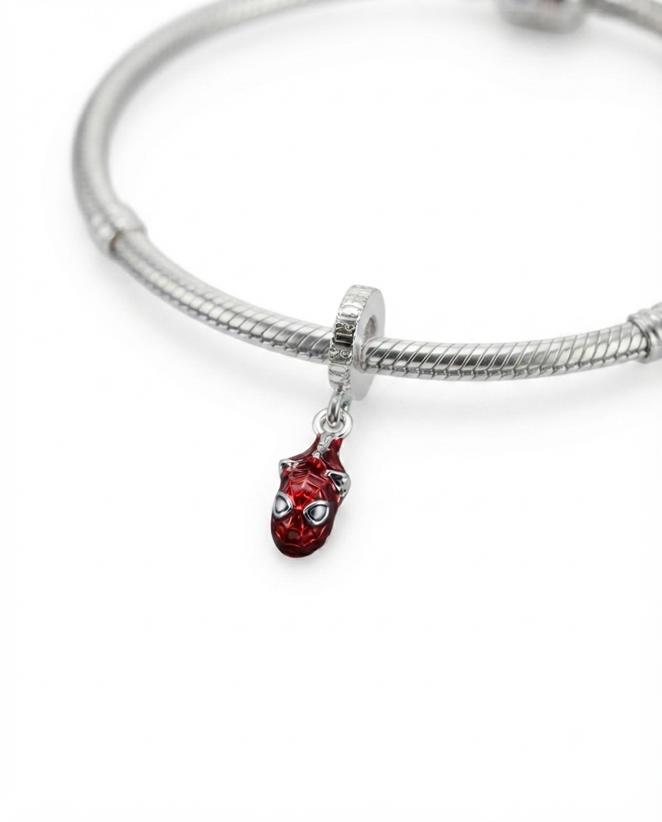Kadın Spiderman Model Gümüş Charm