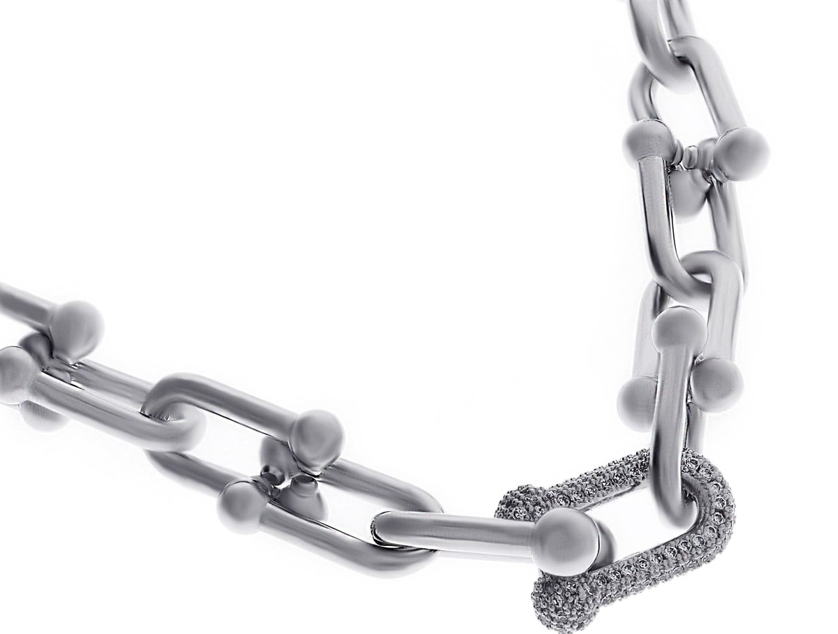 Kadın Taş Detay Halka Model Çelik Kolye