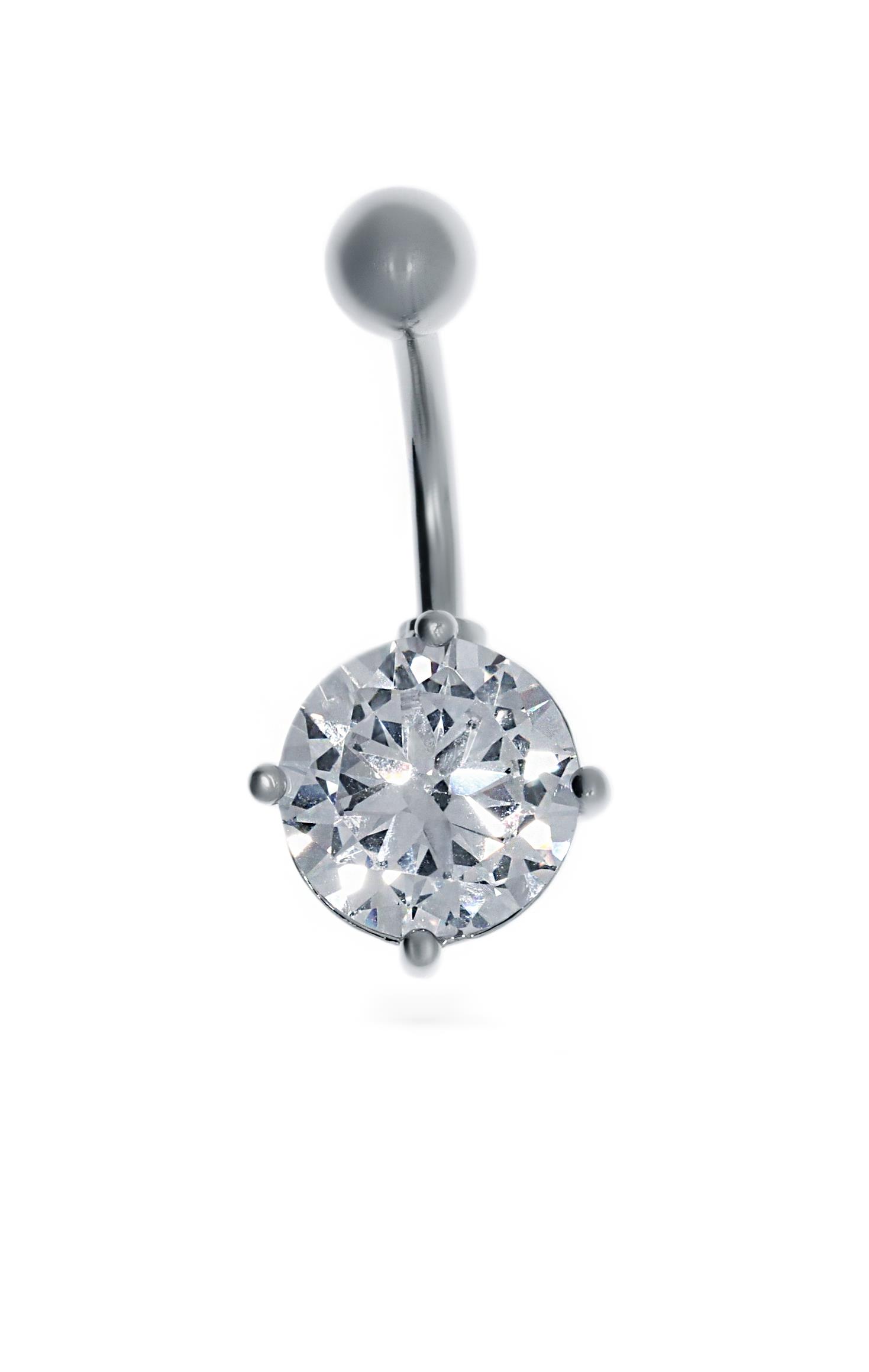 Kadın Tek Taş Model Çelik Piercing