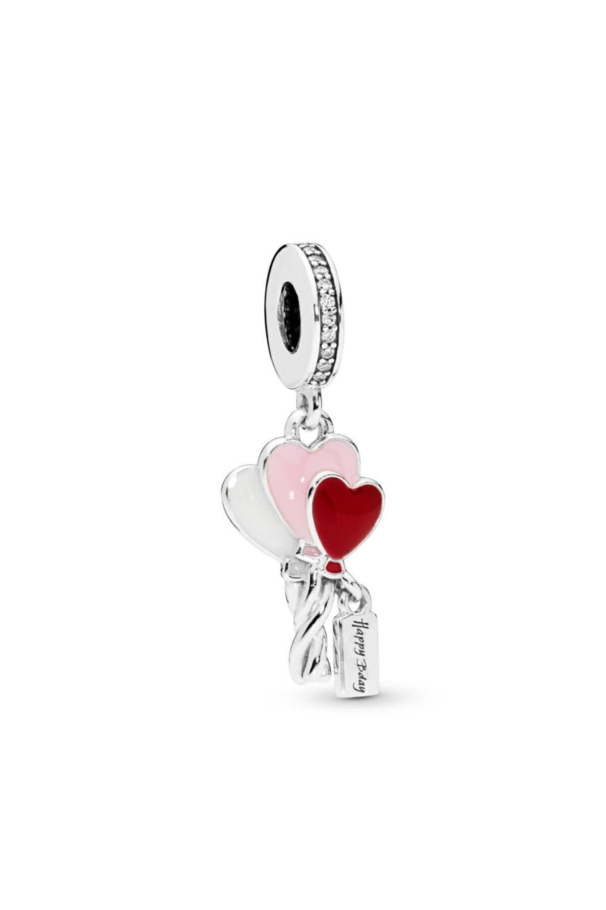 Renkli Balon Model Gümüş Charm