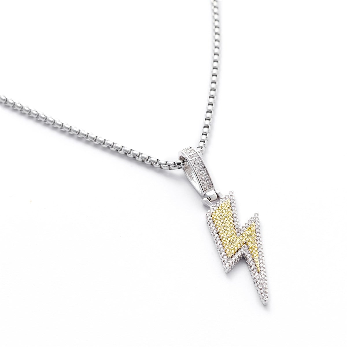 Unisex Çelik Gold Detay Kolye