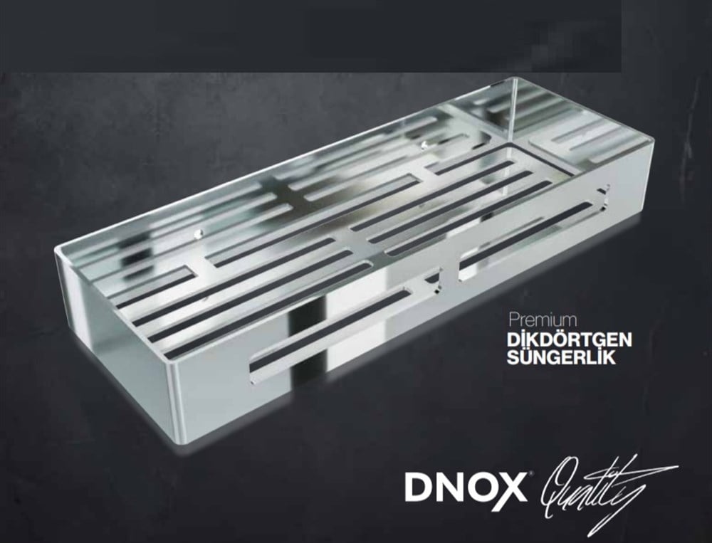 Dnox Paslanmaz Dikdörtgen Şampuanlık Tekli 