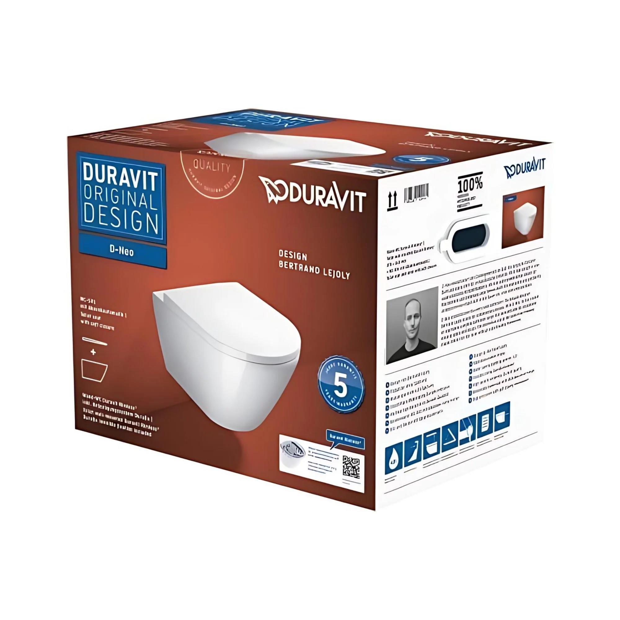 Duravit D-Neo Rimless Asma Klozet Kapak Dahil Özel Kutulu  45773900A1