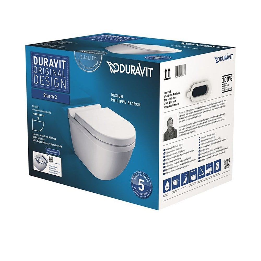 Duravit Starck 3 45273900A1 Asma Klozet Kapak Dahil Özel Kutulu 