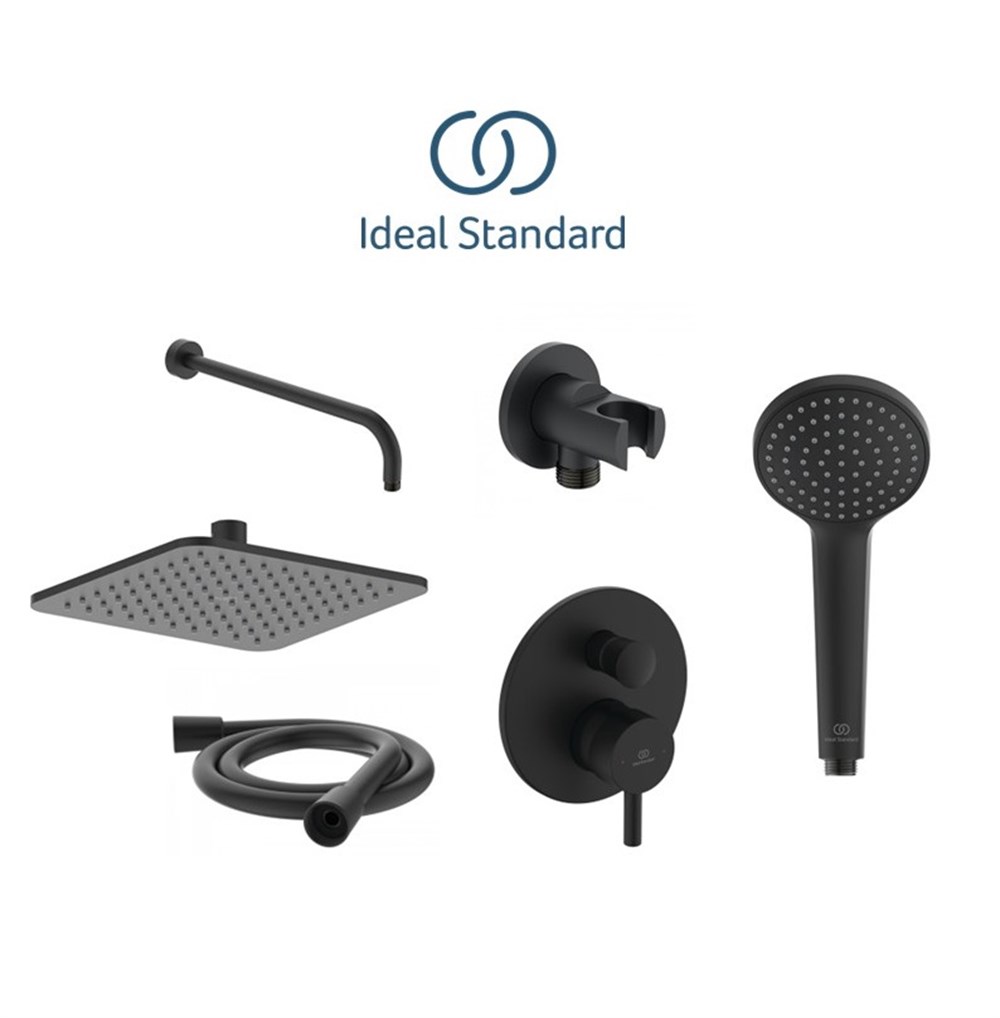 Ideal Standard Ceraline Ankastre Duş Seti, Mat Siyah
