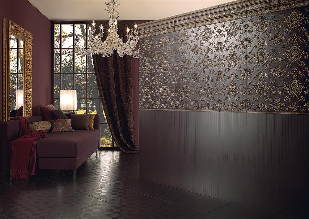 Villeroy & Boch 30x90 La Diva Tulipe Noir Çizgi Dekor