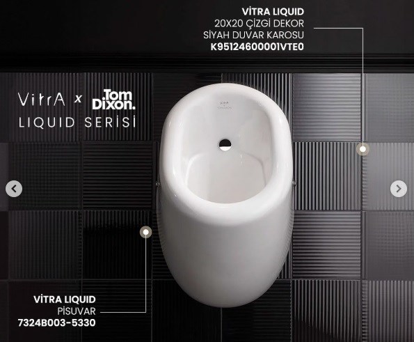 Vitra 20X20 LIQUID SIYAH YCIZGI DEK PRLnR K95124700001VTE0