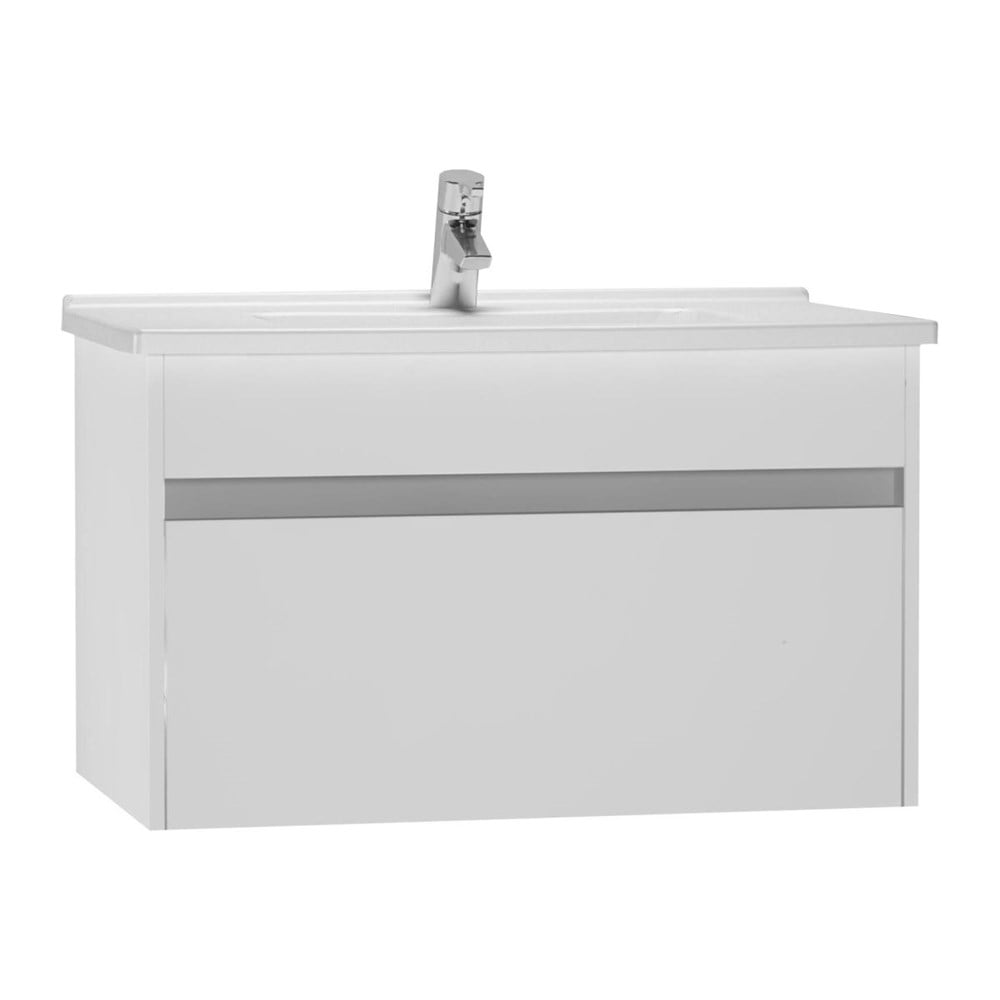 Vitra 54738 S50+ Lavabo Dolabı 80 cm, Parlak Beyaz (Lavabo Dahil)