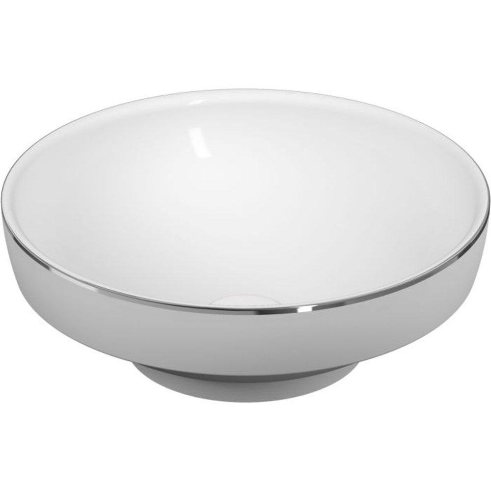 VitrA Water Jewels Çanak Lavabo Armatür Deliksiz 40 cm Beyaz Platin Çizgili  4334B071-2300