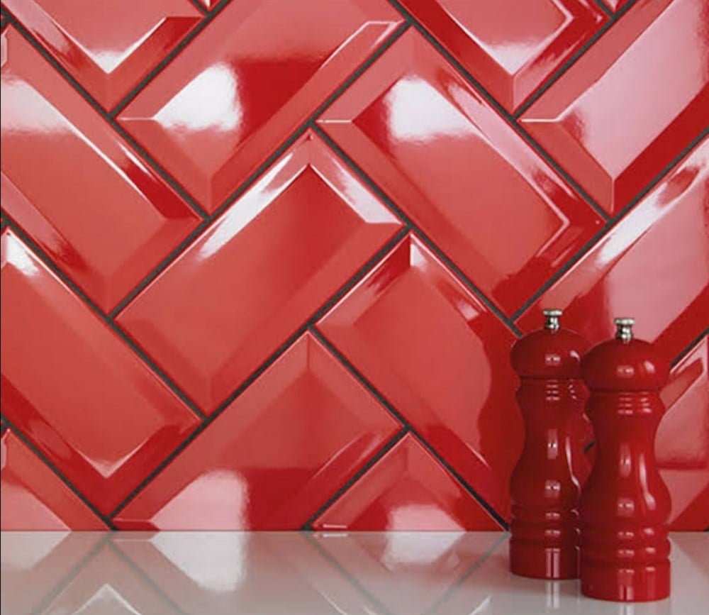 Bien 10x20 Metro Parlak Kırmızı Duvar Seramiği (1 kutu=0.8 m² fiyatı)