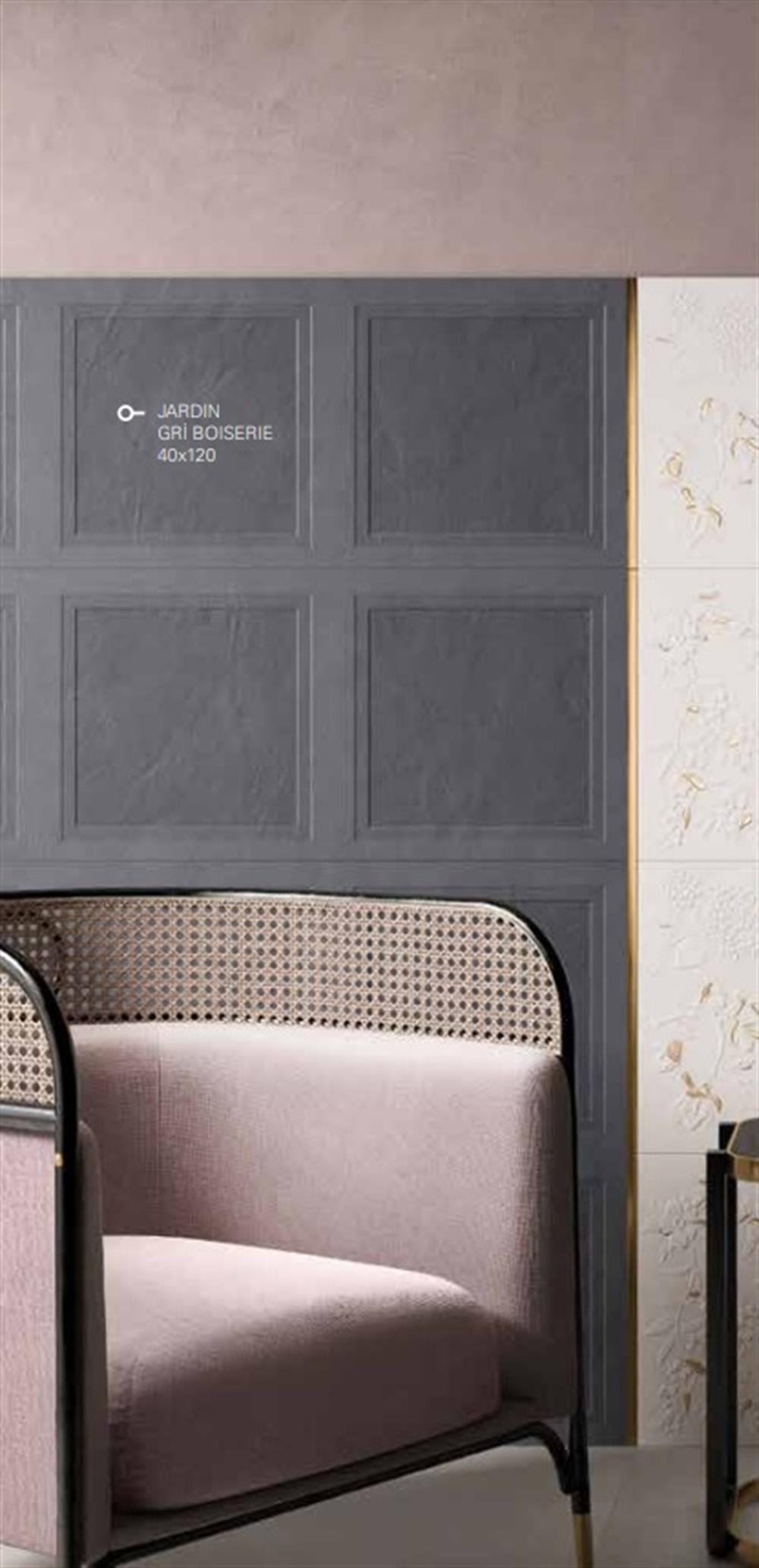 Villeroy & Boch 40x120 Jardin Gri Boiserie Dekor Mat Rec