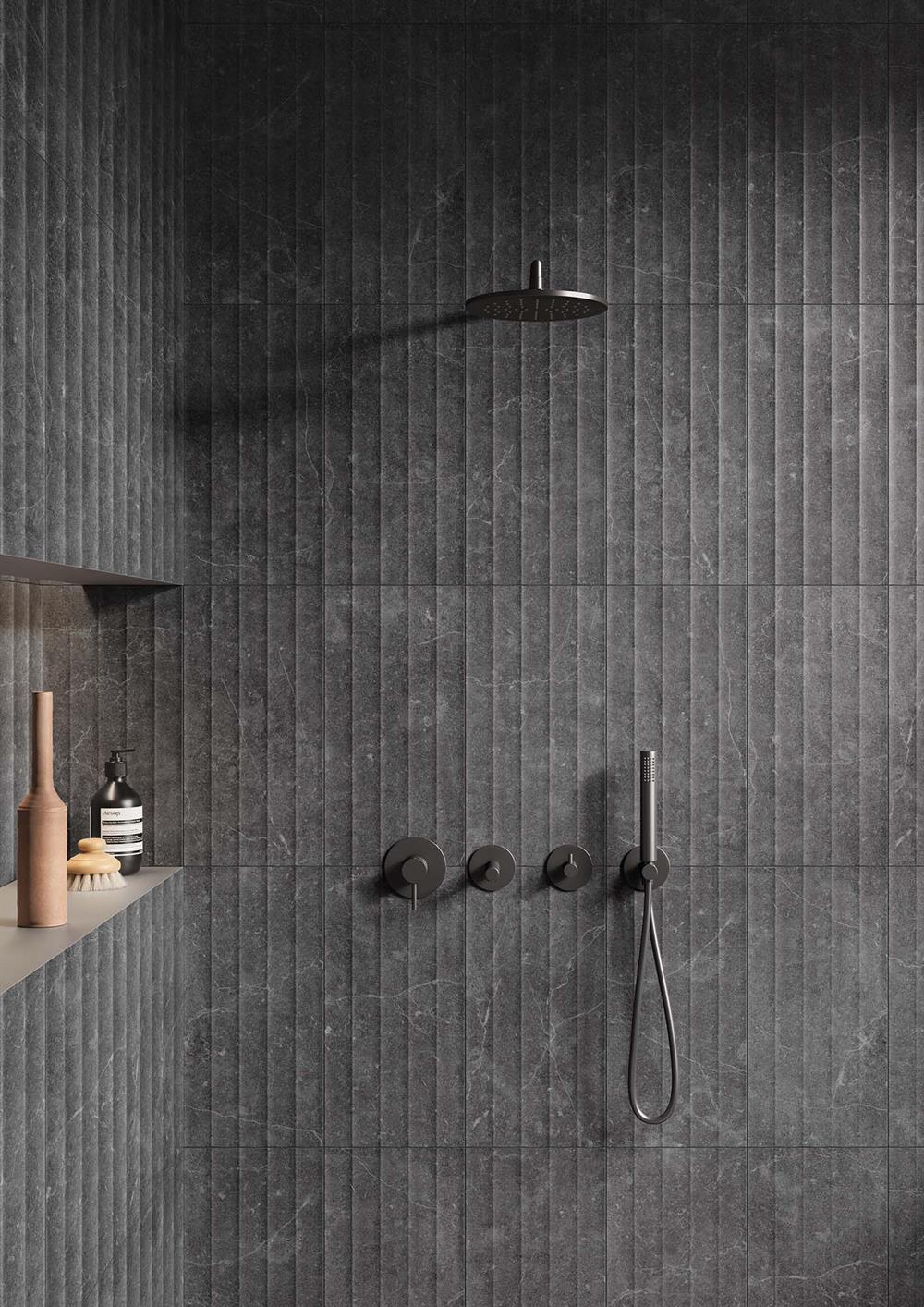 VitrA 30x60 Set6.0 Quarzite Antrasit Fluted Dekor Mat
