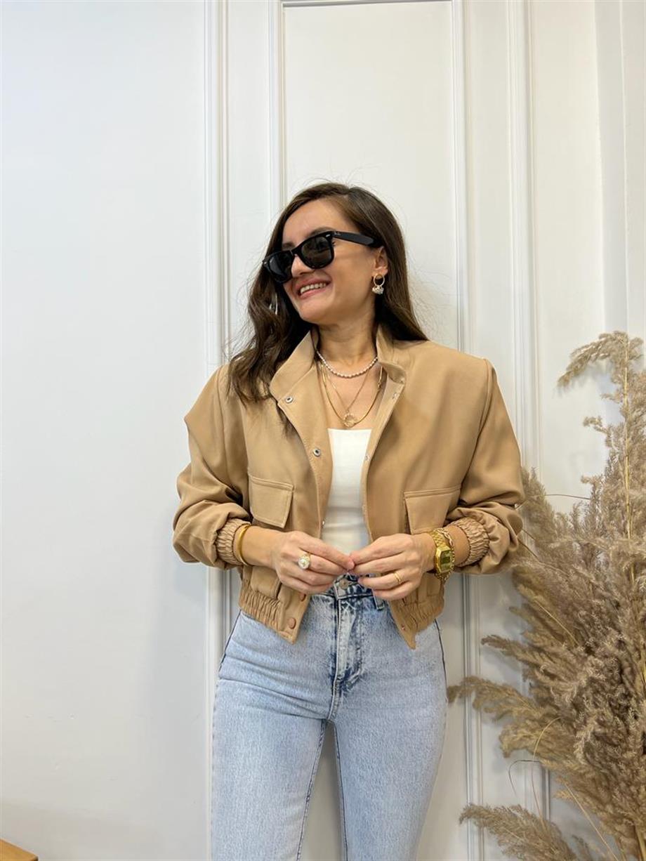 Camel Marka Model Dik Yaka Bomber Ceket 58325