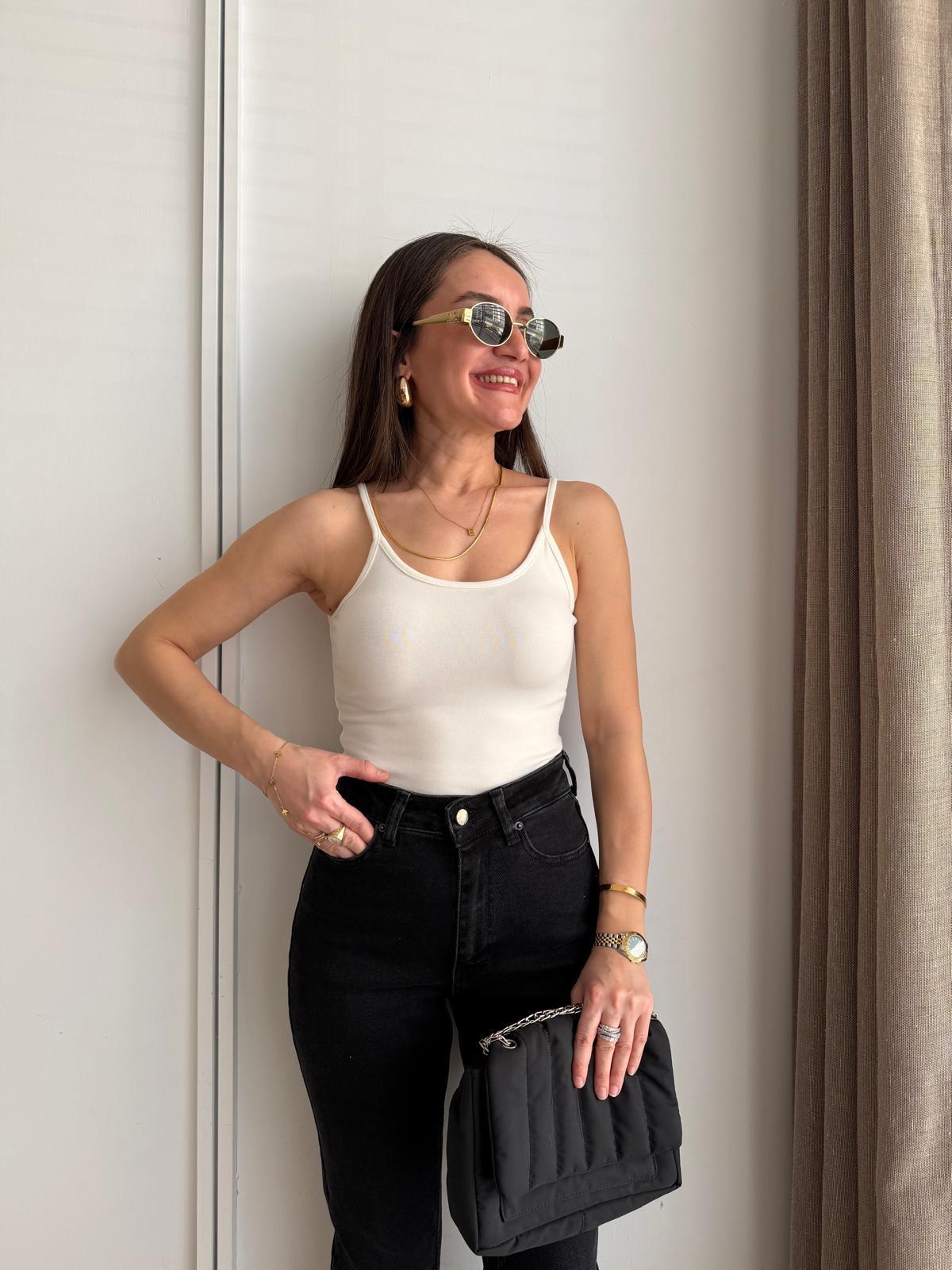 Ekru İp Askılı Atlet 1482