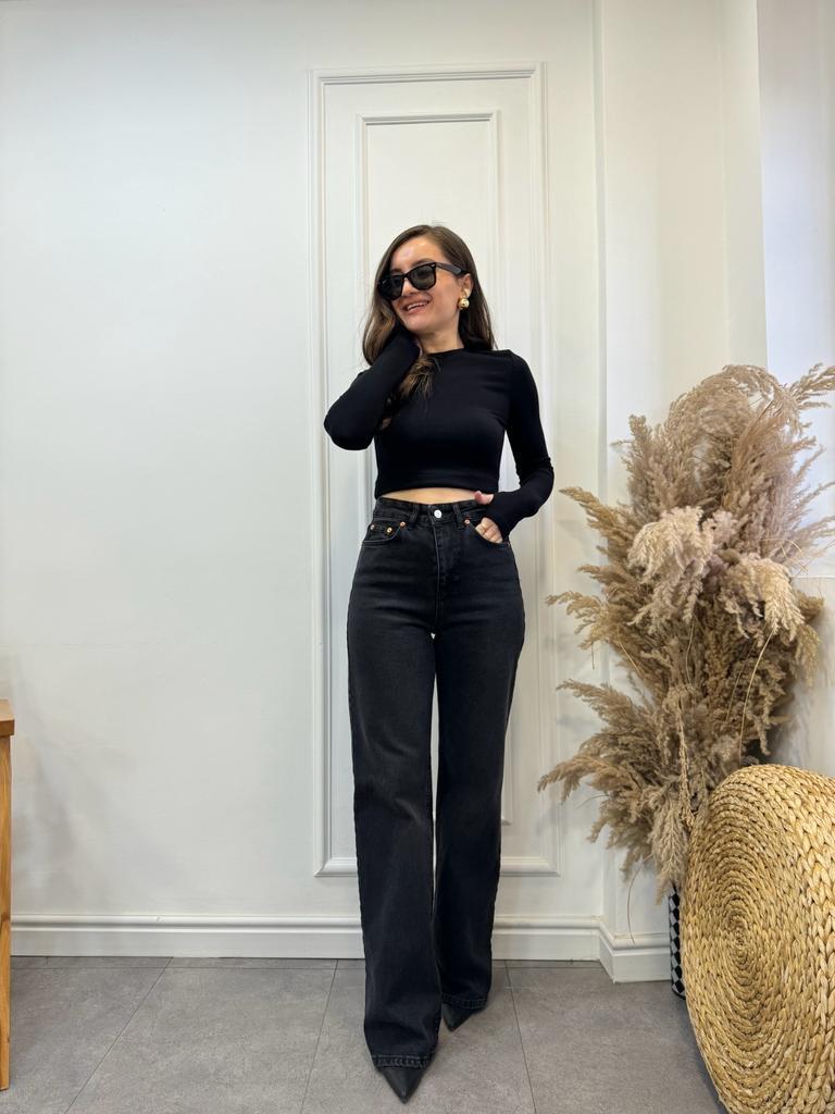 Füme Ultra Yüksek Bel Straight Leg Jean 5021