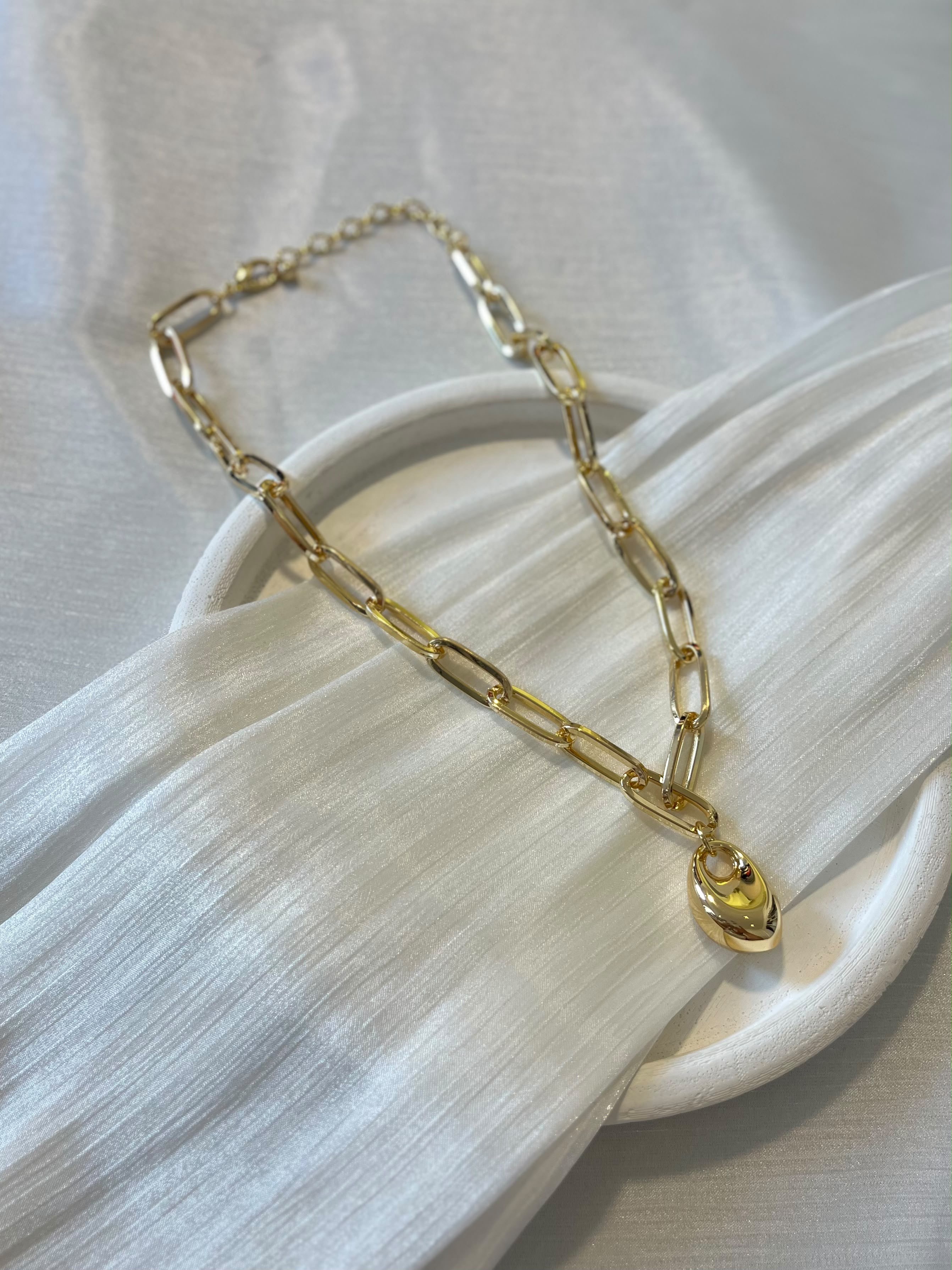 Gold Ataç Zincirli Madalyon Kolye KY08