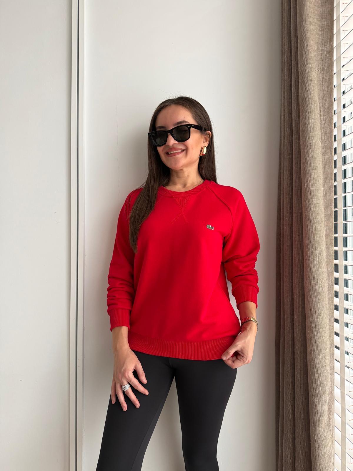 Kırmızı Orjinal Marka İki İplik Sweatshirt 1895