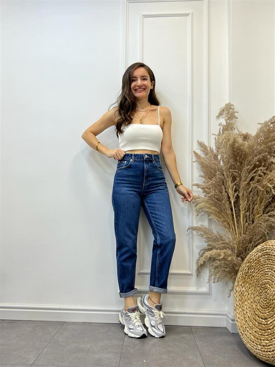 Koyu Mavi Orijinal Marka Mom Jean 3190