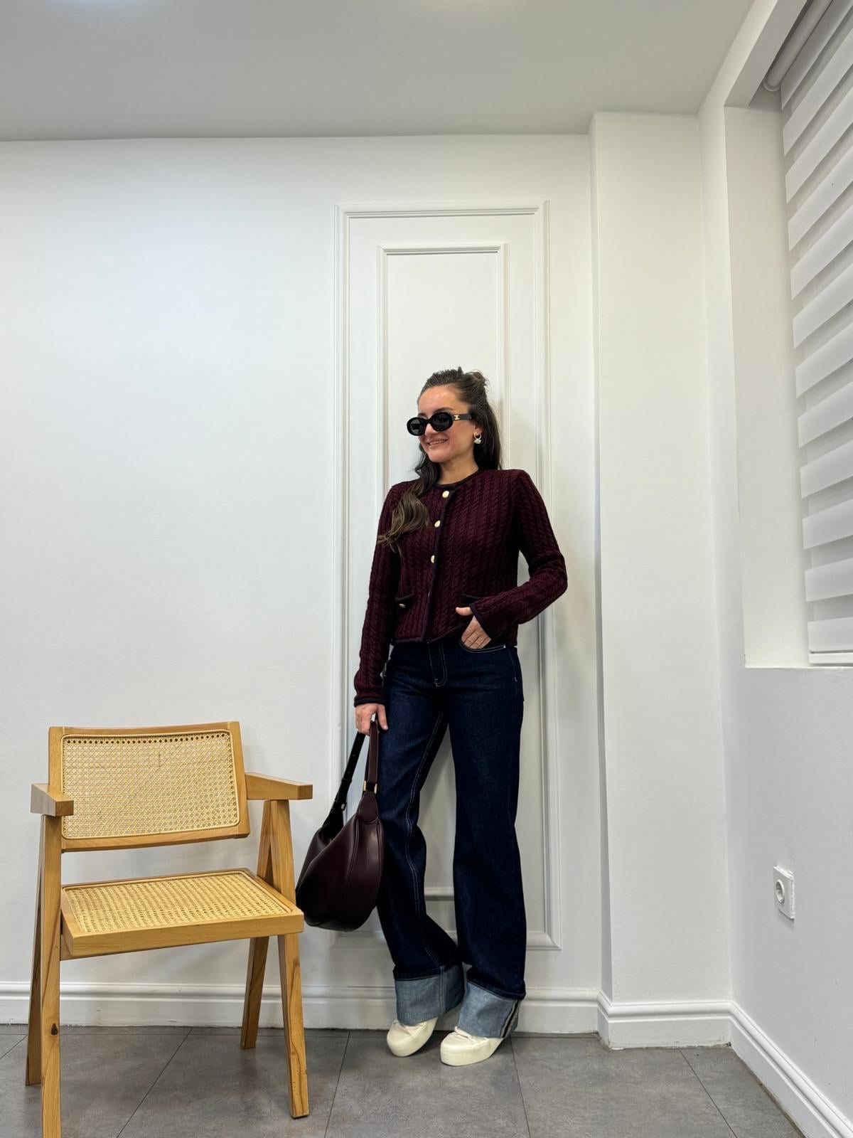 Lacivert Double Paça Detaylı Geniş Jean 71752