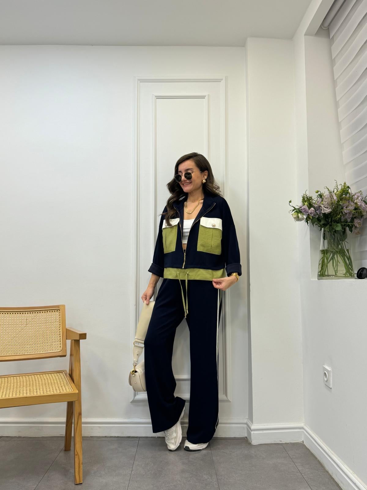 Lacivert Premıum Seri Tasarım Sweat Pantolon Takım 2970
